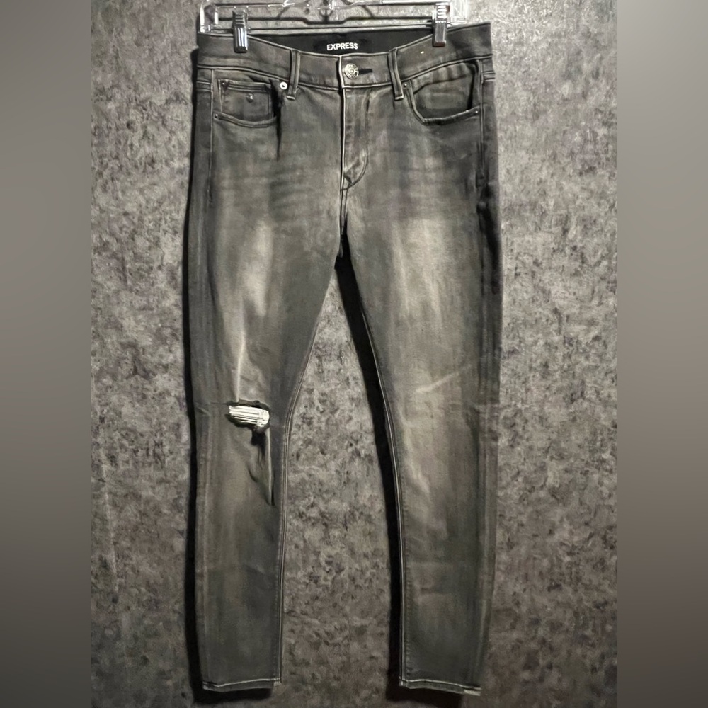 Express Dark Gray Skinny Jeans